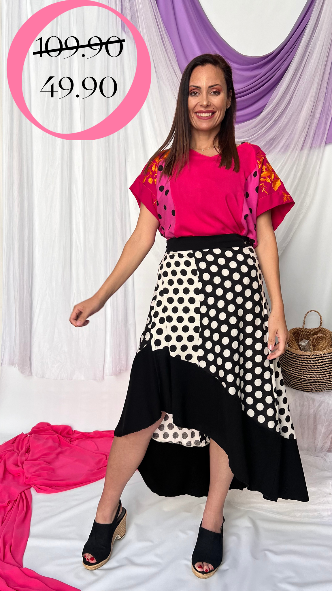 FALDA TRIANA VOLANTE NEGRO