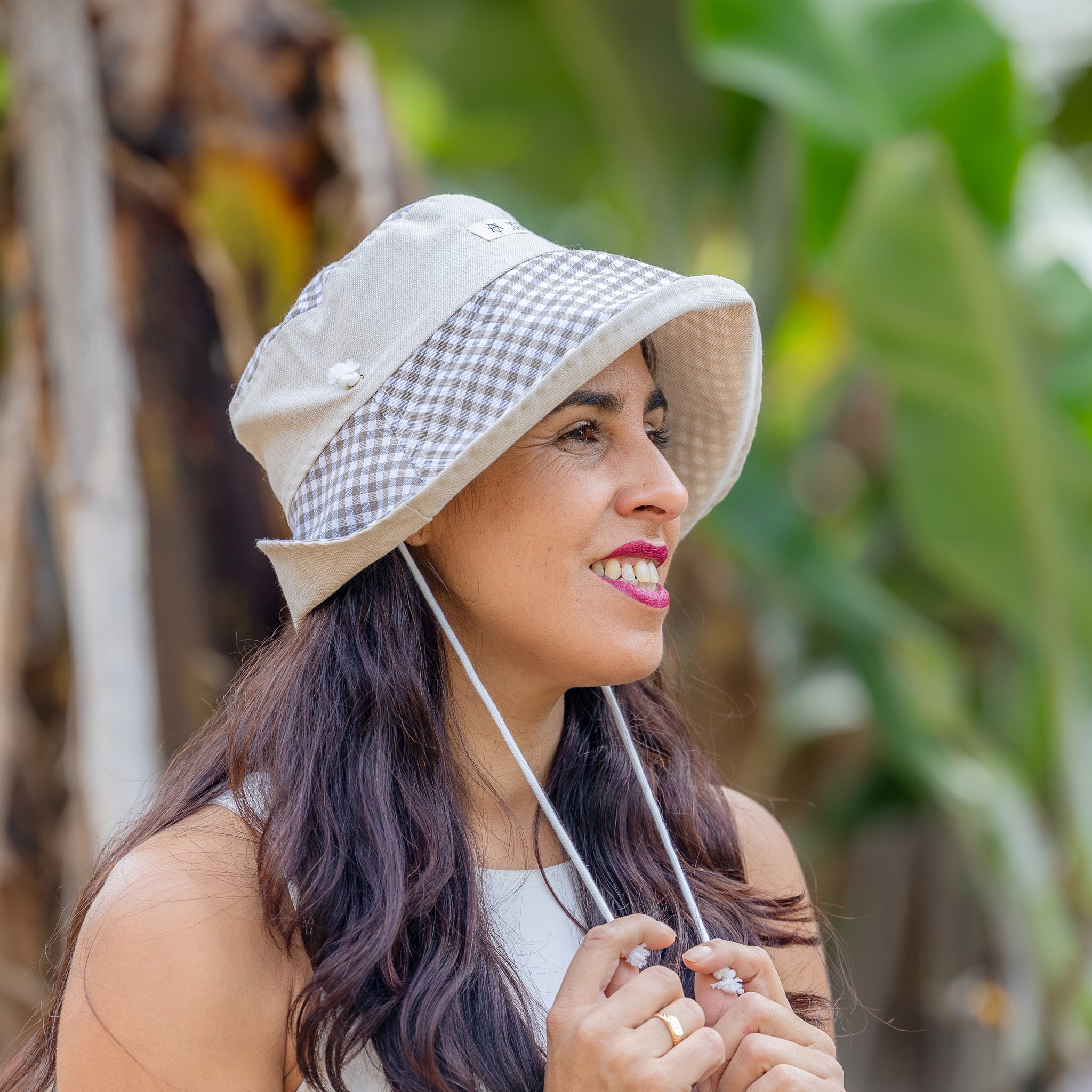 SOMBRERA ALA CORTA VICHY