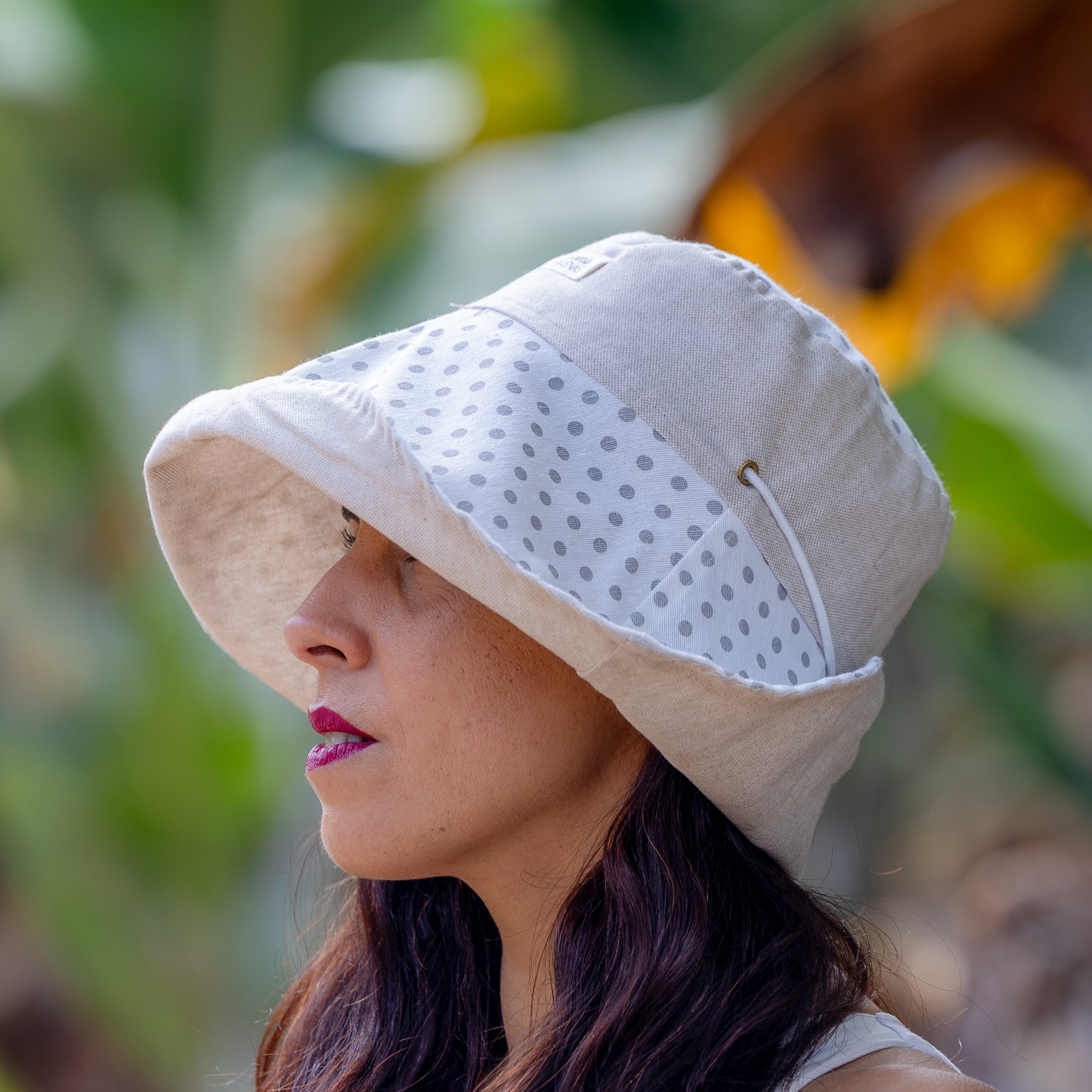 SOMBRERA ALA LARGA WHITE DOT