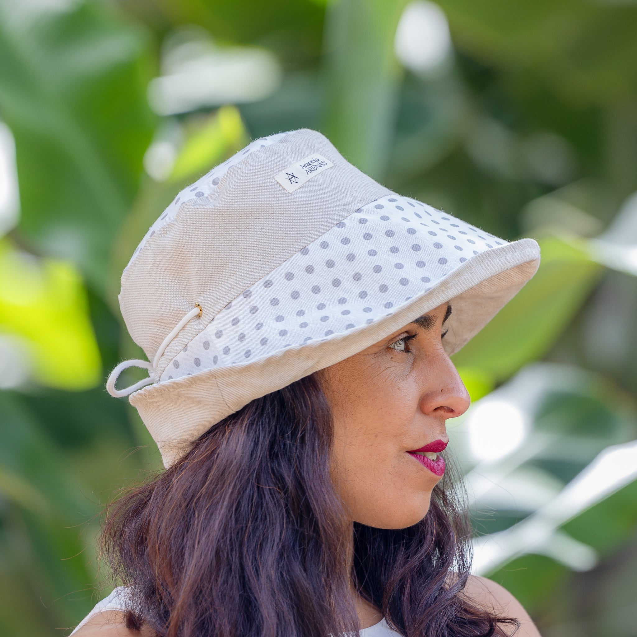 SOMBRERA ALA CORTA WHITE DOT